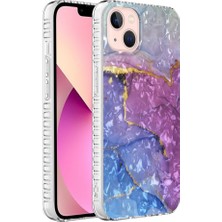 Yue Store Iphone 13 Mini Mavi Mor Mermer Için 2.0mm Hava Yastığı Tpu Telefon Kasası (Yurt Dışından)