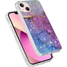 Yue Store Iphone 13 Mini Mavi Mor Mermer Için 2.0mm Hava Yastığı Tpu Telefon Kasası (Yurt Dışından)