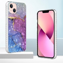 Yue Store Iphone 13 Mini Mavi Mor Mermer Için 2.0mm Hava Yastığı Tpu Telefon Kasası (Yurt Dışından)