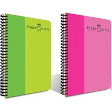 Faber-Castell Bicolor Spiralli Plastik Kapak Defter 160 Yaprak Çizgili 4'lü Set