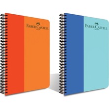 Faber-Castell Bicolor Spiralli Plastik Kapak Defter 160 Yaprak Çizgili 4'lü Set