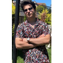 Salve Regular Fit Kısa Kollu Apaj Yaka Multicolor Gömlek 22710