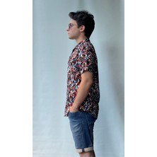 Salve Regular Fit Kısa Kollu Apaj Yaka Multicolor Gömlek 22710