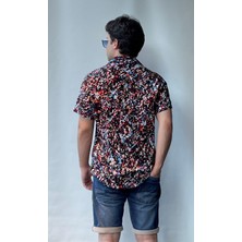 Salve Regular Fit Kısa Kollu Apaj Yaka Multicolor Gömlek 22710