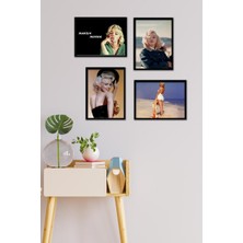 Takivis Marilyn Monroe 4 Parça Çerçeve Görünümlü Set Tablo