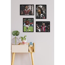 Takivis Ronaldinho 4 Parça Çerçeve Görünümlü Set Tablo