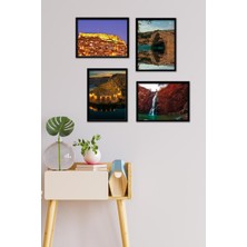 Takivis Türkiye Temalı 4 Parça Çerçeve Görünümlü Set Tablo