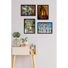 Takivis Antik 4 Parça Çerçeve Görünümlü Set Tablo