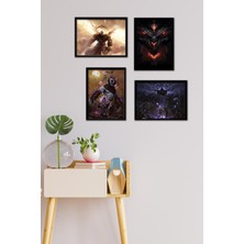 Takivis Monster 4 Parça Çerçeve Görünümlü Set Tablo