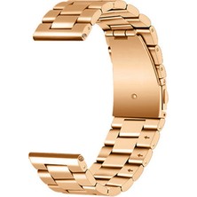 Markacase Samsung Galaxy Watch 4 44 mm R870 Için  Metal Tokalı Dişli Kordon Rose Gold