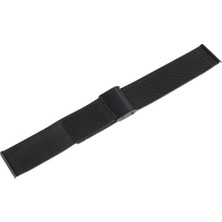 Alltarse Mesh Paslanmaz Çelik Bilezik Bilek Watch Band Kayışı Güvenlik Toka Siyah 20MM (Yurt Dışından)