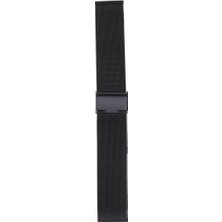 Alltarse Mesh Paslanmaz Çelik Bilezik Bilek Watch Band Kayışı Güvenlik Toka Siyah 20MM (Yurt Dışından)