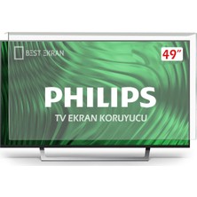 Best Ekran Phılıps 49PFS4131 Tv Ekran Koruyucu - Philips 49" Inç Tv Ekran Koruyucu Şeffaf Paneli