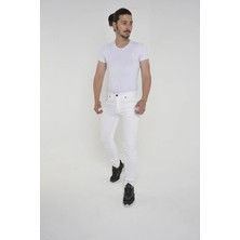 Comstarmoda Erkek Gri Slim Fit Likralı Denim Kot Pantolon