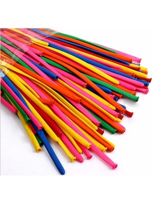 Bal10 Dünyası Rengarenk Sosis Balon 50 Adet