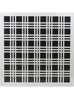Badem10 Afilli Stencil Duvar Boyama Şablon Tasarım Ekose Desen Tekrar Kullanılabilir 30X30 cm