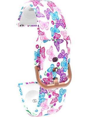 Markacase Fossil Watch Gen 6 Için Desenli Silikon Kordon Kelebek