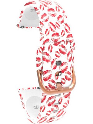 Markacase Fossil Watch Gen 6 Için Desenli Silikon Kordon Kiss