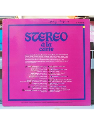 Kupon Stereo À La Carte ,almanya Baskı 1968 Lp
