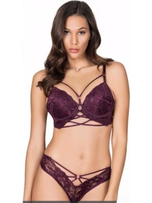 Le Jardin 5025-B Destekli-Balenli Biye Şeritli Silikonlu Sütyen Takımı