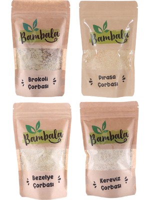 Bambala 4'lü Çorba Paketi 500 gr (Brokoli, Kereviz, Bezelye ve Pırasa Çorbası) 12-24 Ay İçin