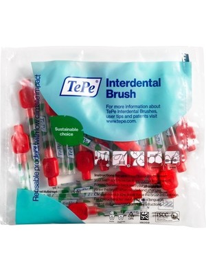 Tepe Interdental Fırça 0,5 mm Kırmızı 20 Adet Yumuşak Kıllı Diş Fırçaları Seti