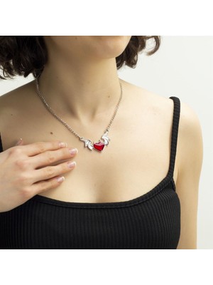 Touz Moda Devil Red Heart Kolye