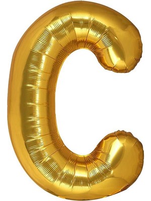 Patladı Gitti C Harf Gold Folyo Balon 32-34 Inc 82 cm