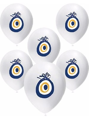 Best Parti Nazar Boncuklu Beyaz Maşallah Balon 40 Adet
