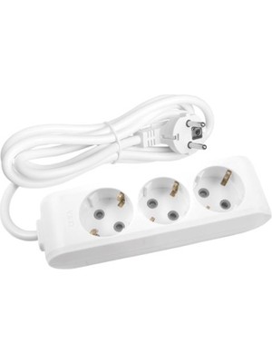 Viko Üçlü Grup Priz  Özel 3x1,5 mm Kablo ile Seyyar Uzatma   20  Metre  Beyaz