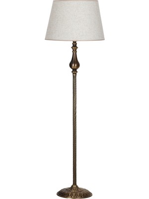 Vinner Madelyn Eskitme Burgulu Metal Lambader  Beyaz Kırçıl