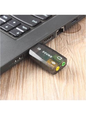 Wozlo USB Ses Kartı Harici 5.1 3D Sound Kolay Kullanım ve Portatif Tasarım