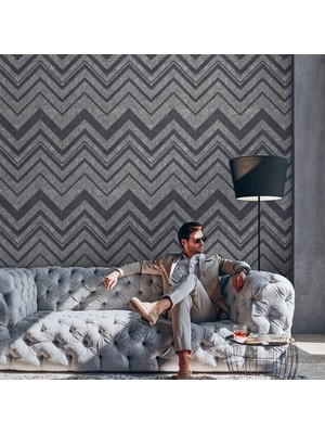 Adawall 1207-5 Adawall Octagon Zigzag Dokulu Duvar Kağıdı