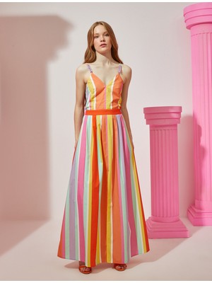 Koton Rachel Araz x Koton - Askılı Yırtmaçlı Sırtı Fiyonk Detaylı Elbise