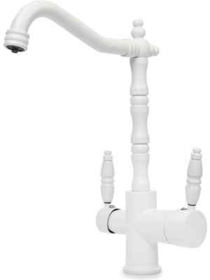 Faumix Beyaz Rustik 3 Yollu Mutfak Eviye Bataryası