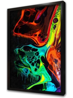 Tablosan Modern Renkli Soyut Çerçeveli Mdf Tablo