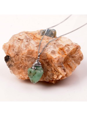 Taş Sandığı Krizopras Taşı Şekilsiz Kolye