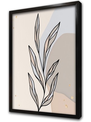 Tablosan Line Art Yaprak Çerçeveli Mdf Tablo