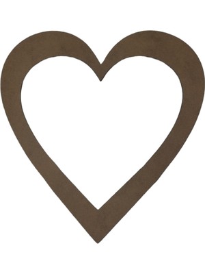 Leylaser Kalp Figürlü 3 mm Ham Mdf Isimsiz  Kasnak 30 cm