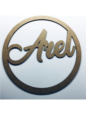 Leylaser Leylaser kapı Süsü Isimli Kasnak,makrome Çember,makrome Isimlik 3 mm Ham Ahşap 30 cm