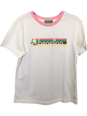 Benetton Kız Çocuk Beyaz T-Shirt