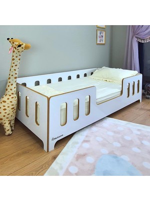 MiniWood Montessori Çocuk Yatak Mdf Bebek Karyola