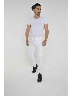 Comstarmoda Erkek Gri Slim Fit Likralı Denim Kot Pantolon