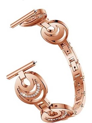 Markacase Samsung Galaxy Watch 4 40 mm R860 Için Pırlanta Görünümlü Metal Fantezi Kordon Rose Gold
