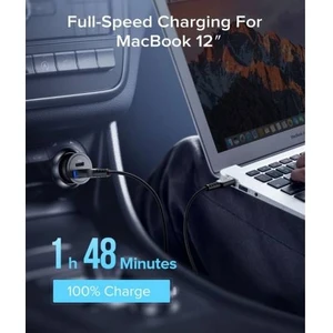 Inui Getihu Inuı-Getihu 60 W Çift Çıkışlı Mini Hızlı Araç Şarj Cihazı (Usb + Type-C)(Metal-Siyah)