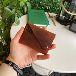 Vista - Hakiki Deri Unisex Natürel Minimal Origami Cüzdan