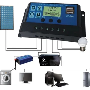 Çınar Hobi Akü Şarj Kontrol Cihazı 30 Amper 12V-24V Solar Güneş Paneli