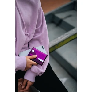 Badger Collection Katlanır Cüzdan Mor Kartlanır Kartlık Erkek Kadın Unisex Minimal Hediye Tasarım Şeffaf Renkli