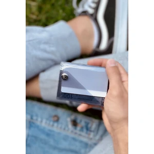 Badger Collection Katlanır Cüzdan Duman Gri Kartlanır Kartlık Erkek Kadın Unisex Minimal Hediye Tasarım Şeffaf Renkli
