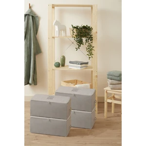Renkli Bebek 4' Lü Orta Boy Gri Renk Baza Altı Çeyiz Hurç Organizer ~ Ölçü: (52x28x21) - 4 Adet